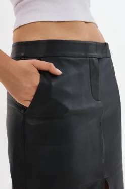 Femme LAMARQUE ABIA | Jupe Longue En Cuir à Taille Basse