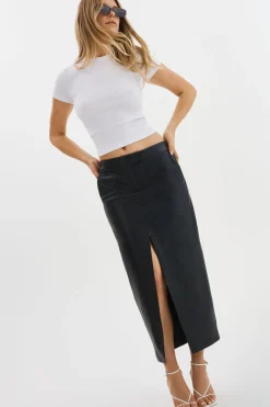 Femme LAMARQUE ABIA | Jupe Longue En Cuir à Taille Basse