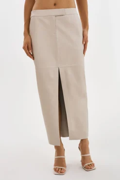 Femme LAMARQUE ABIA | Jupe Longue En Cuir à Taille Basse