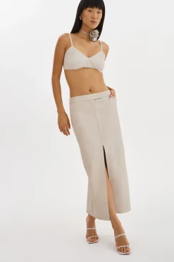 Femme LAMARQUE ABIA | Jupe Longue En Cuir à Taille Basse