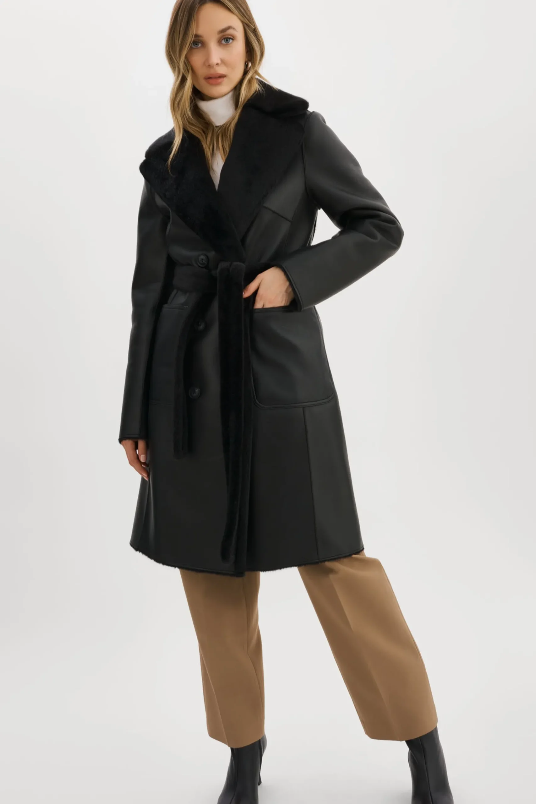 Femme LAMARQUE ABIGAIL | Manteau Réversible En Fausse Peau De Mouton