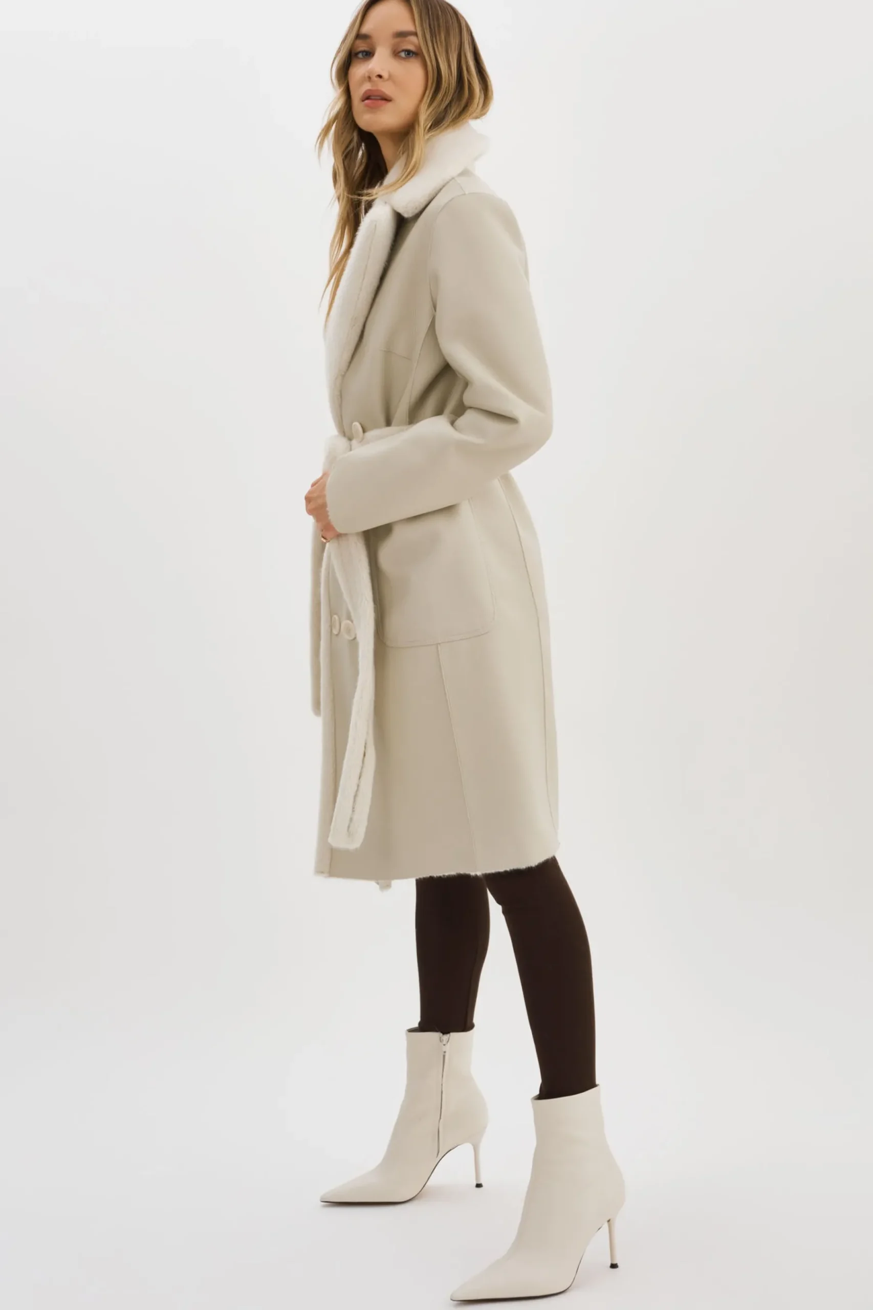 Femme LAMARQUE ABIGAIL | Manteau Réversible En Fausse Peau De Mouton