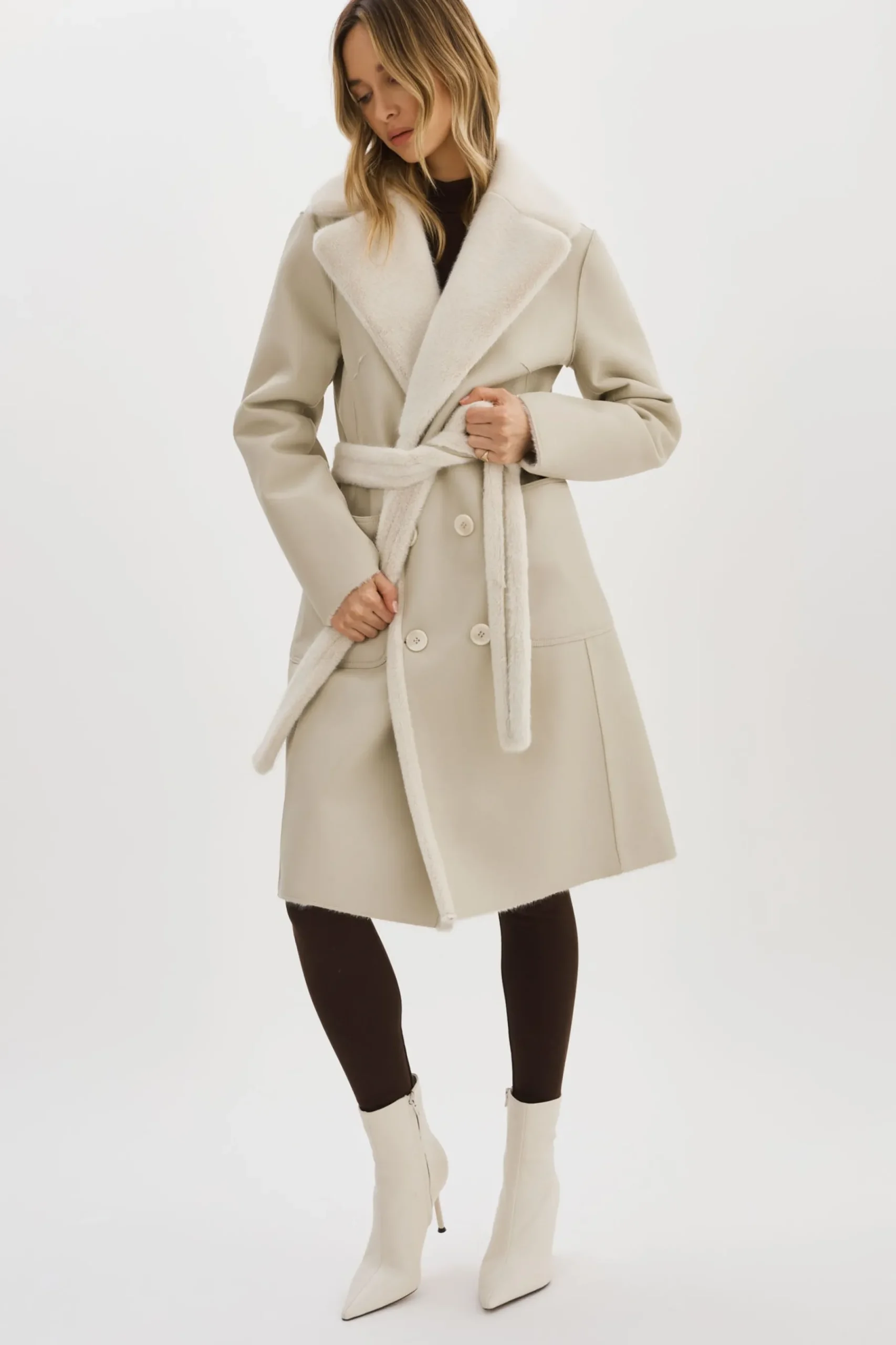 Femme LAMARQUE ABIGAIL | Manteau Réversible En Fausse Peau De Mouton