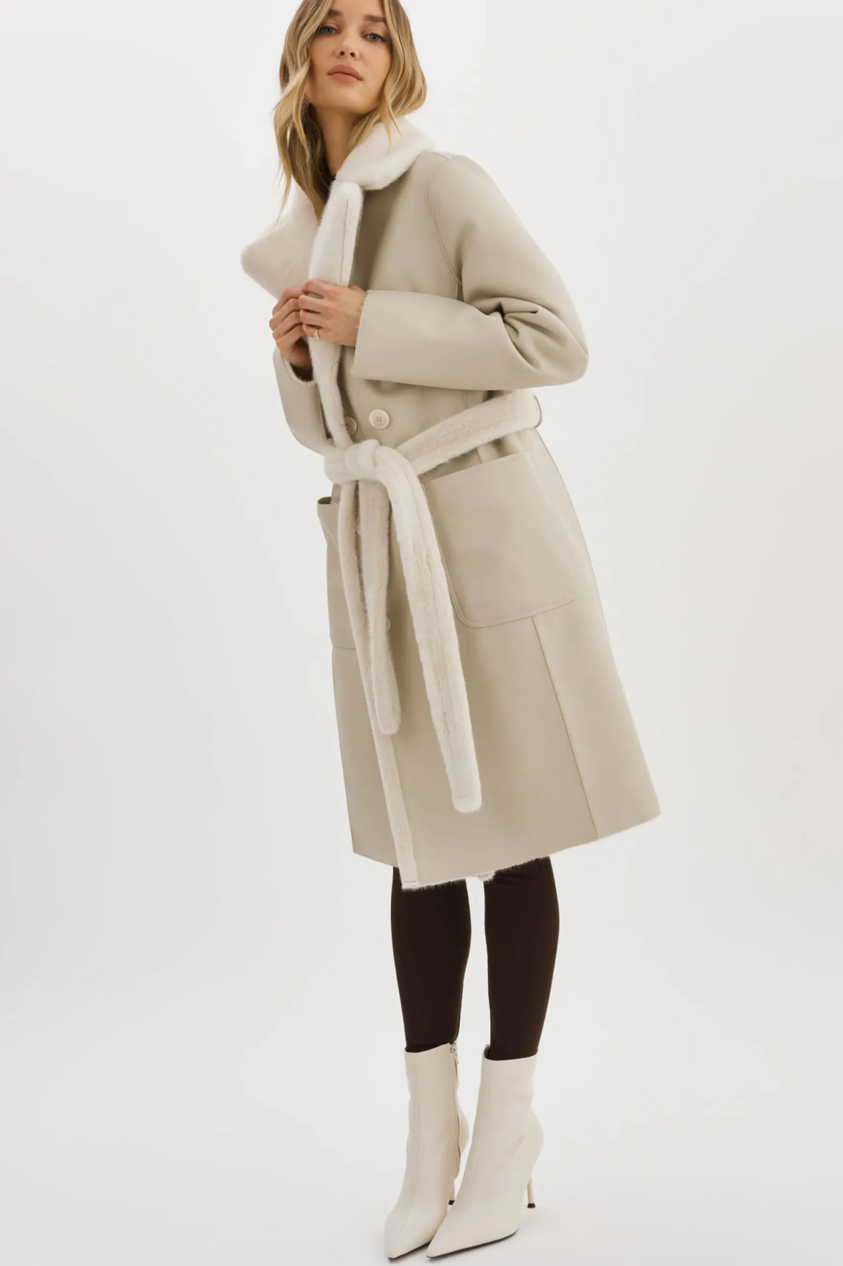 Femme LAMARQUE ABIGAIL | Manteau Réversible En Fausse Peau De Mouton