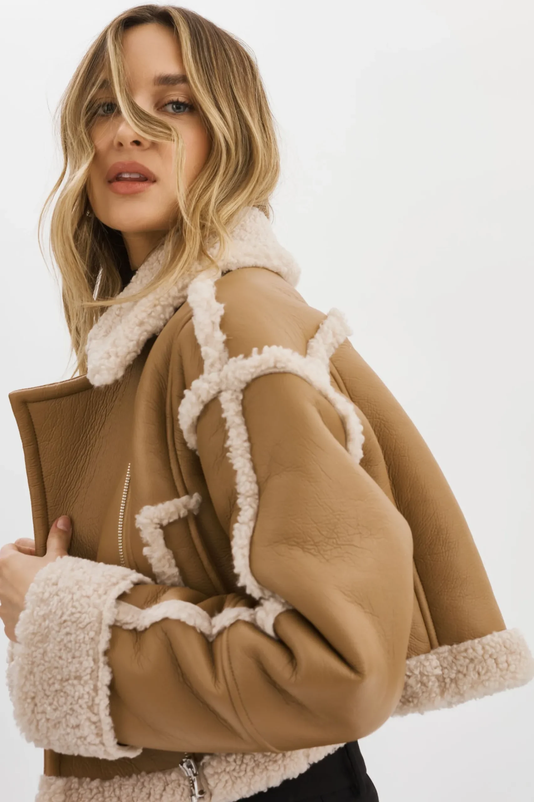 Femme LAMARQUE ADRINA | Veste Courte En Fausse Peau De Mouton
