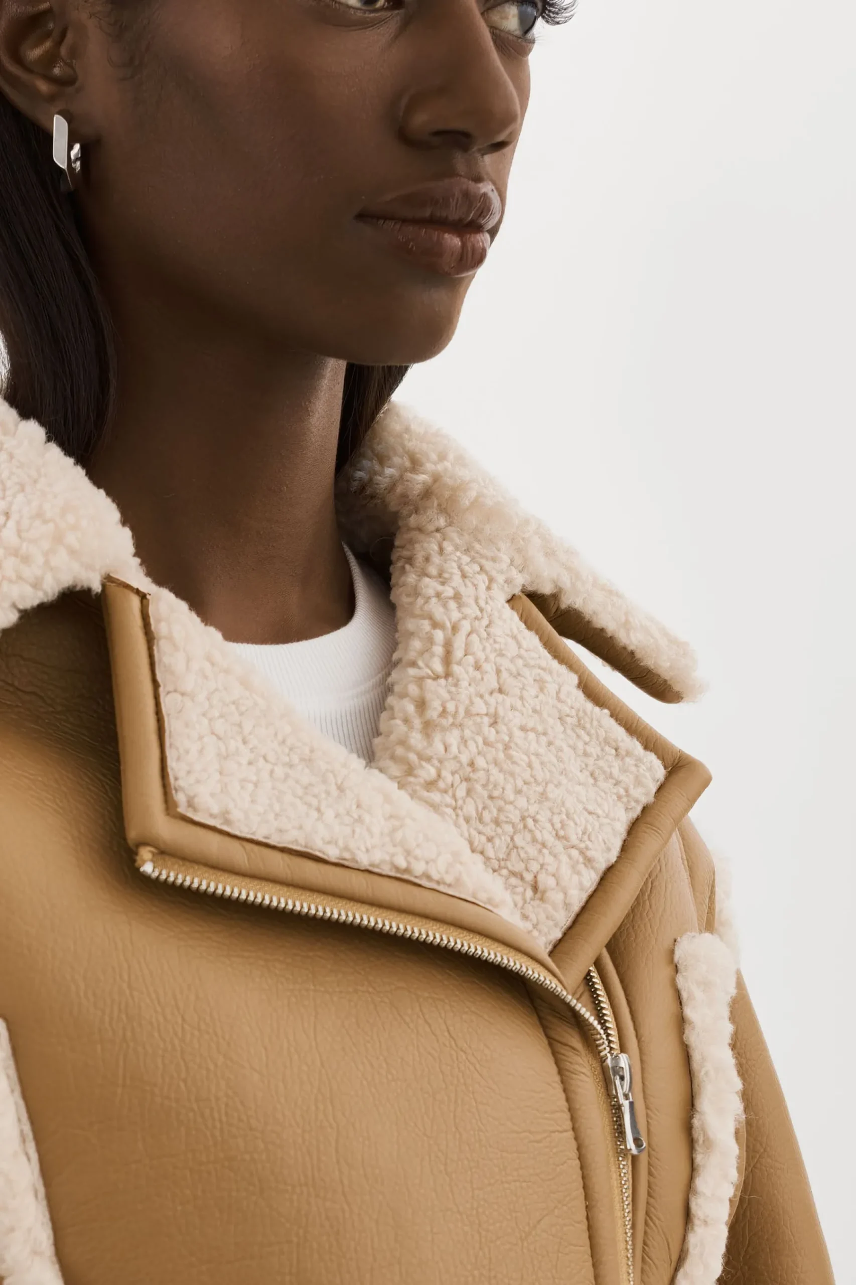 Femme LAMARQUE ADRINA | Veste Courte En Fausse Peau De Mouton