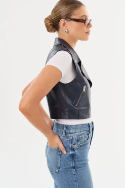 Femme LAMARQUE AMALIA | Leather Biker Vest