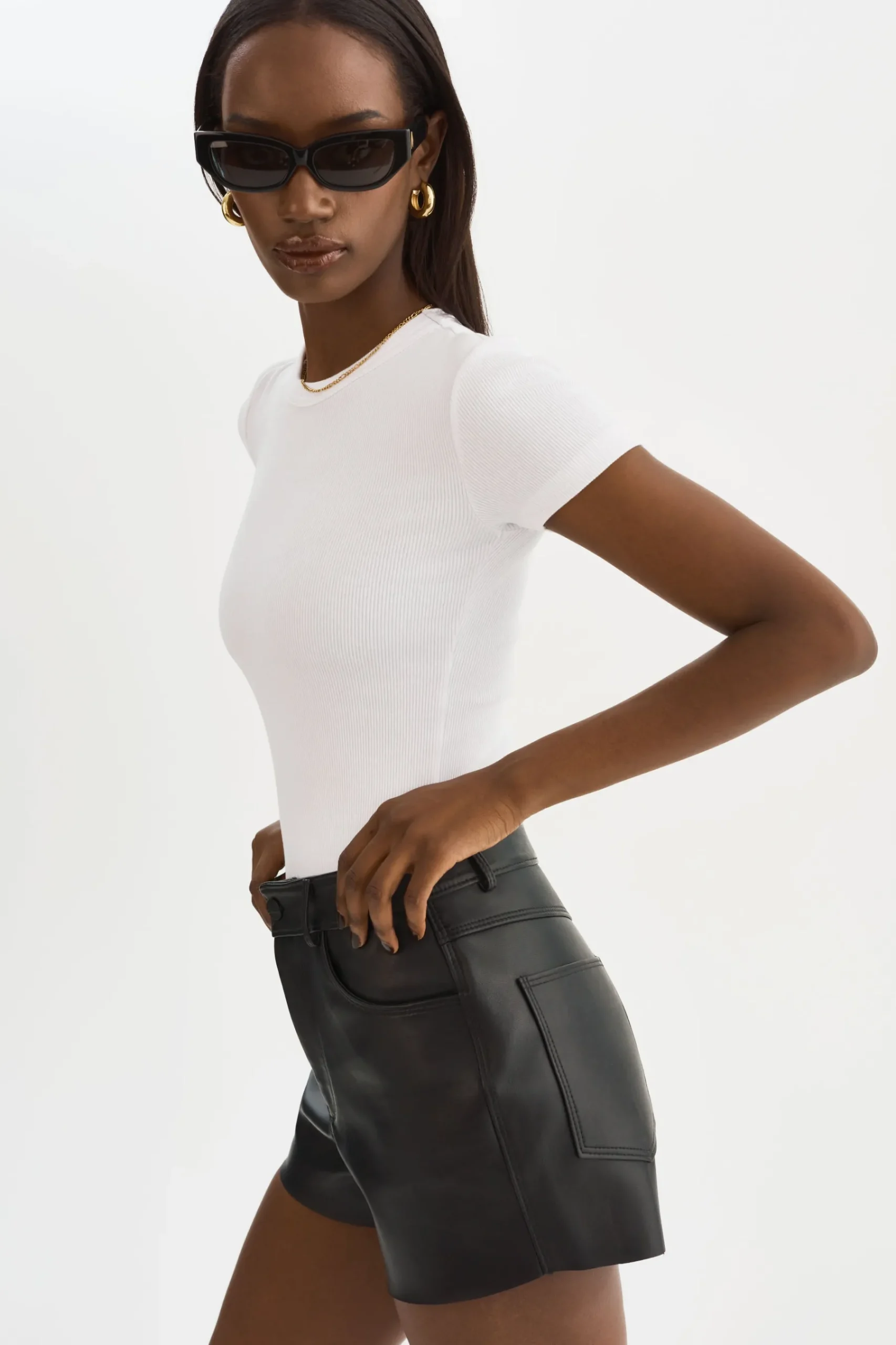 Femme LAMARQUE ANIKA | Short à Taille Haute En Cuir