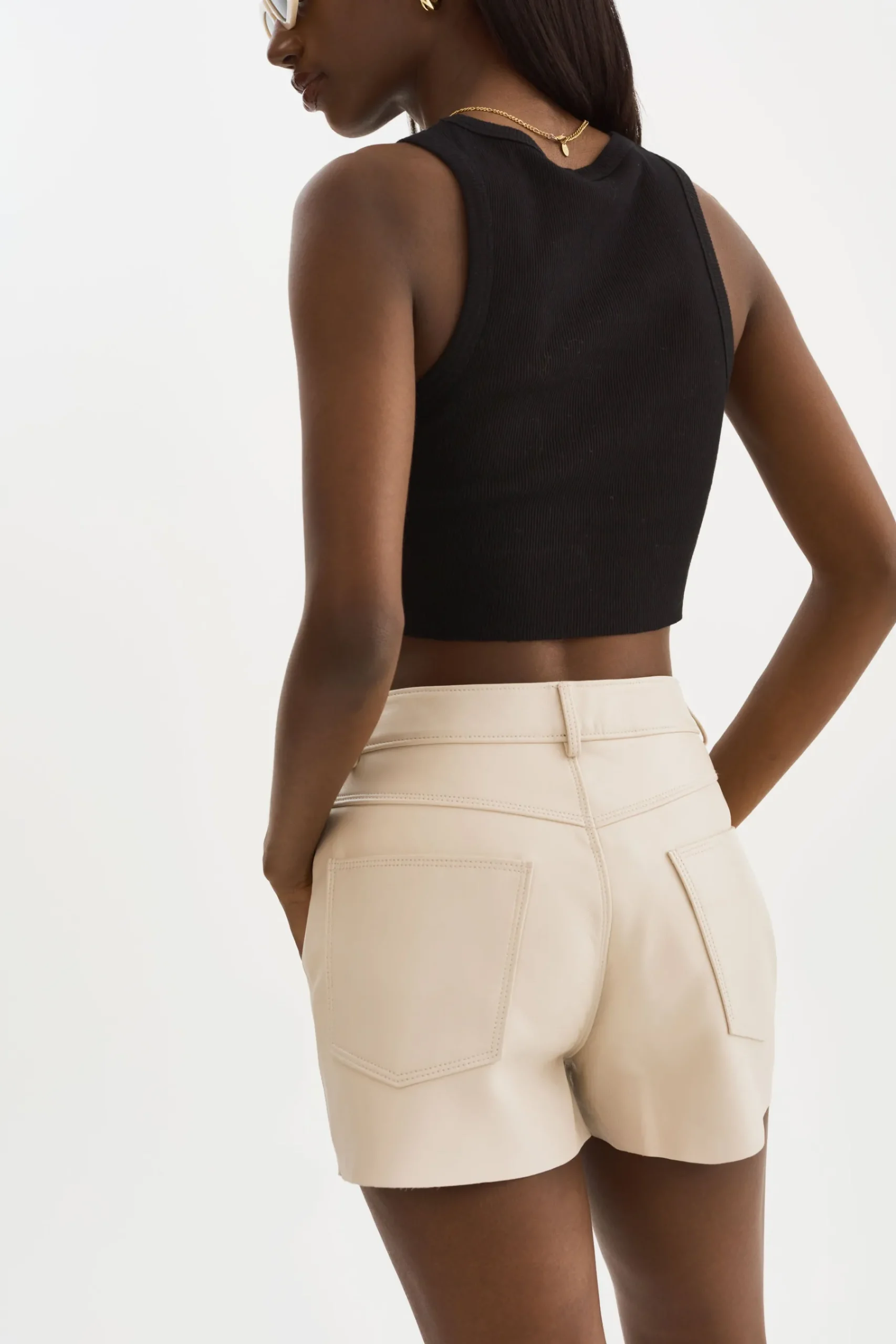 Femme LAMARQUE ANIKA | Short à Taille Haute En Cuir