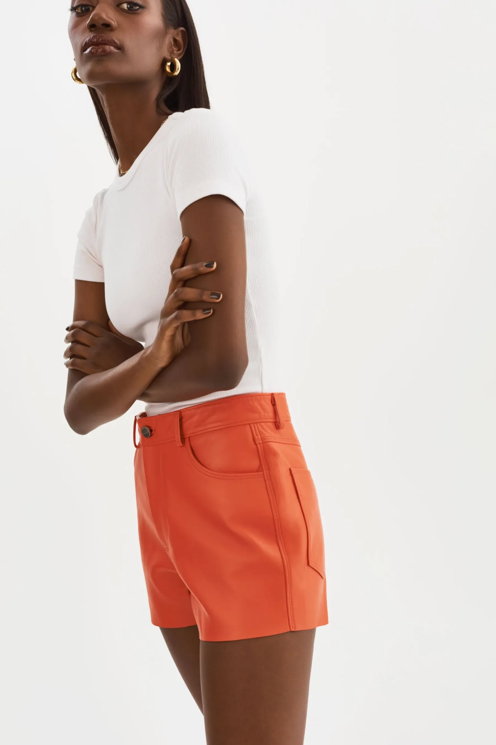 Femme LAMARQUE ANIKA | Short à Taille Haute En Cuir