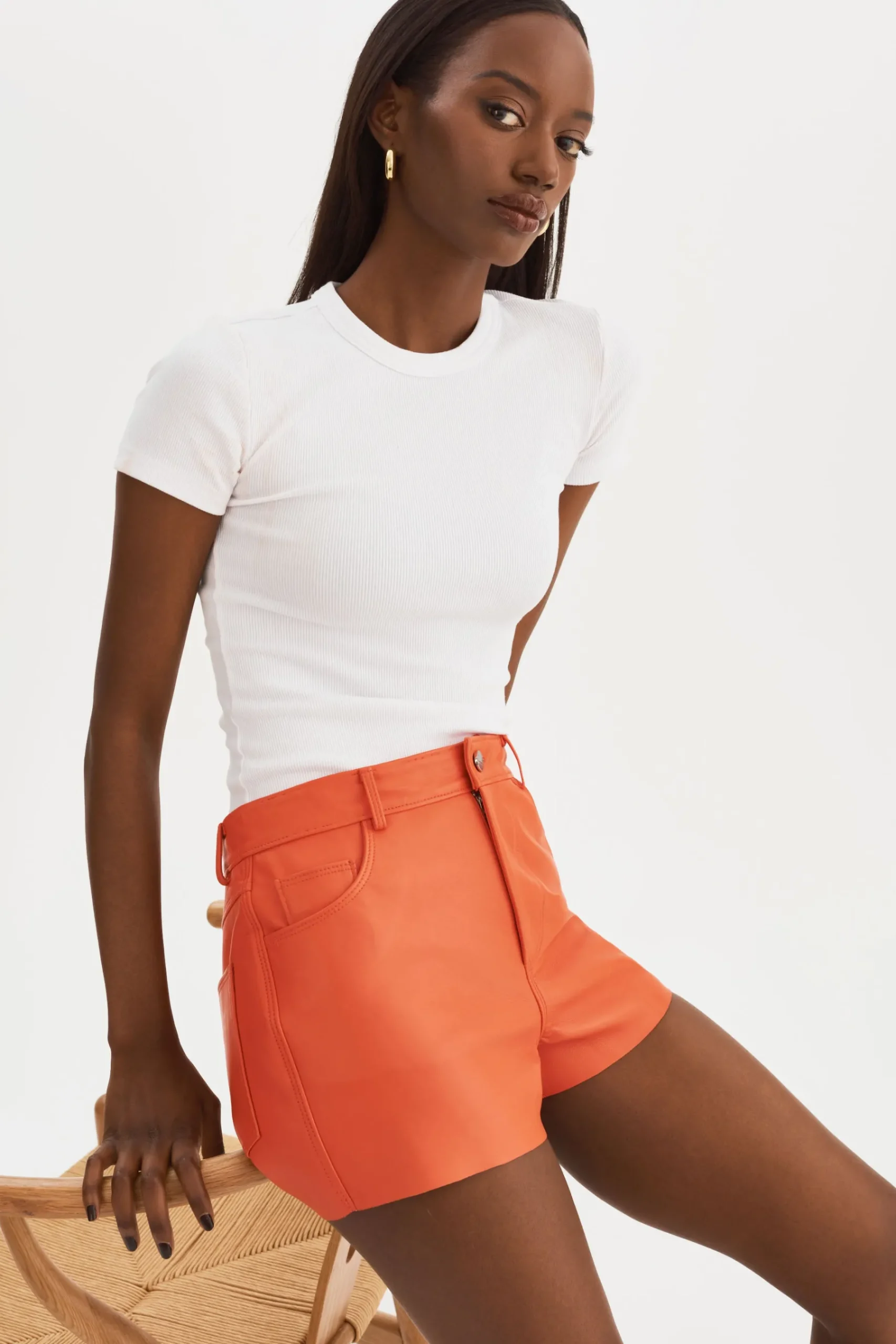 Femme LAMARQUE ANIKA | Short à Taille Haute En Cuir