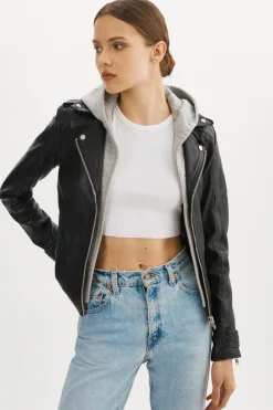 Femme LAMARQUE ANNA Veste Moto En Cuir Convertible