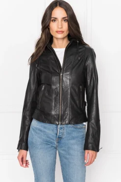 Femme LAMARQUE ARLETTE Veste Moto En Cuir Convertible