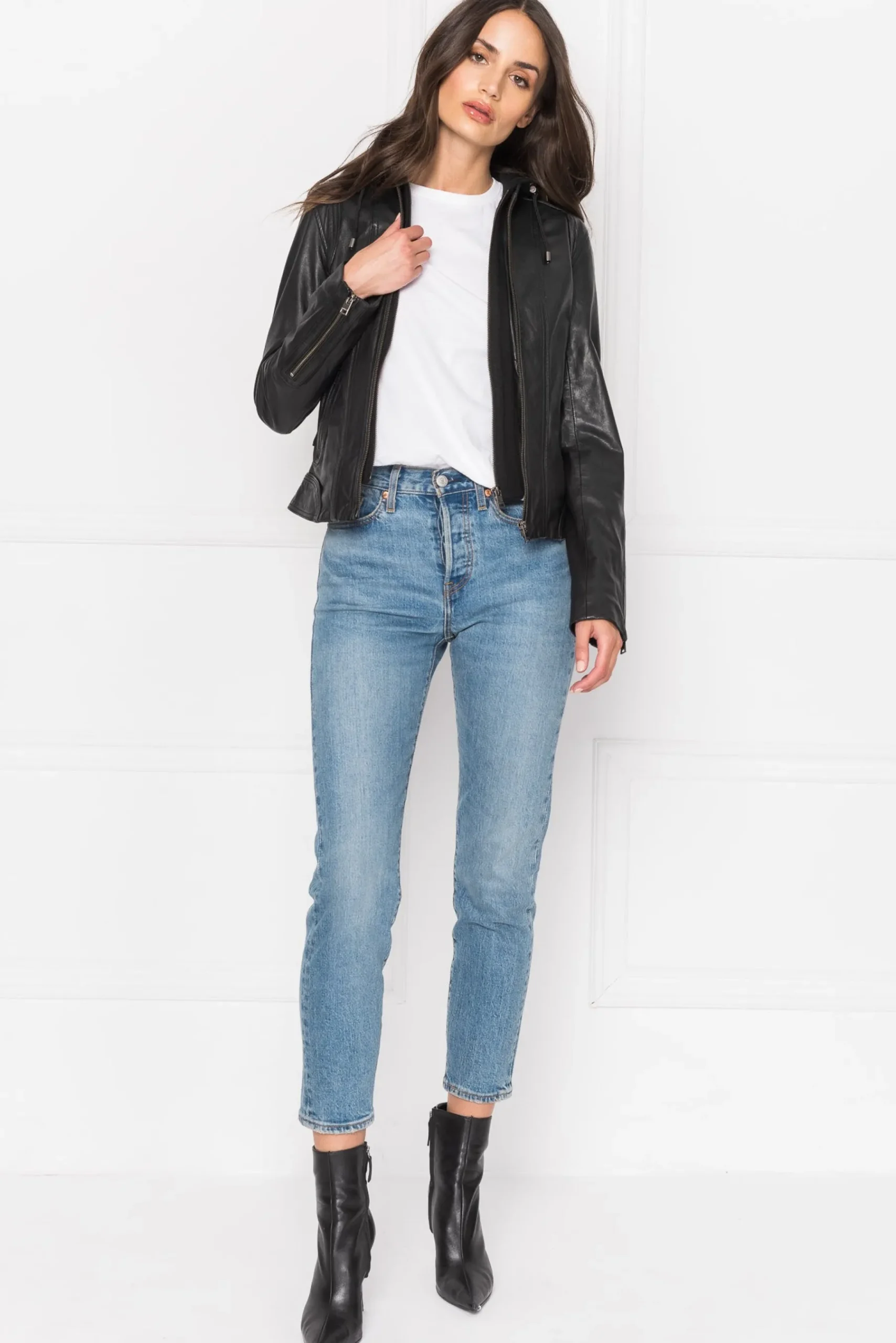 Femme LAMARQUE ARLETTE Veste Moto En Cuir Convertible
