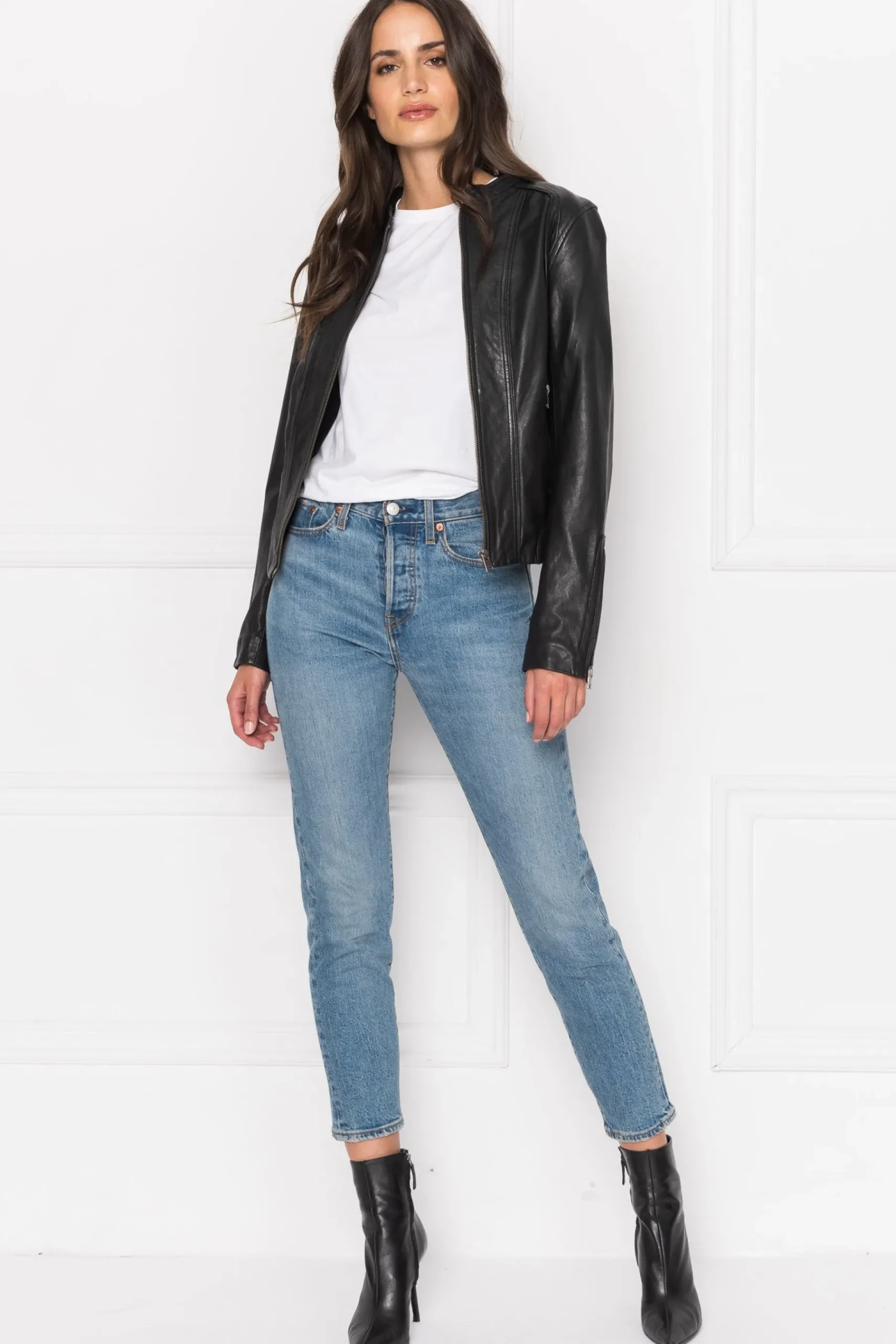 Femme LAMARQUE ARLETTE Veste Moto En Cuir Convertible
