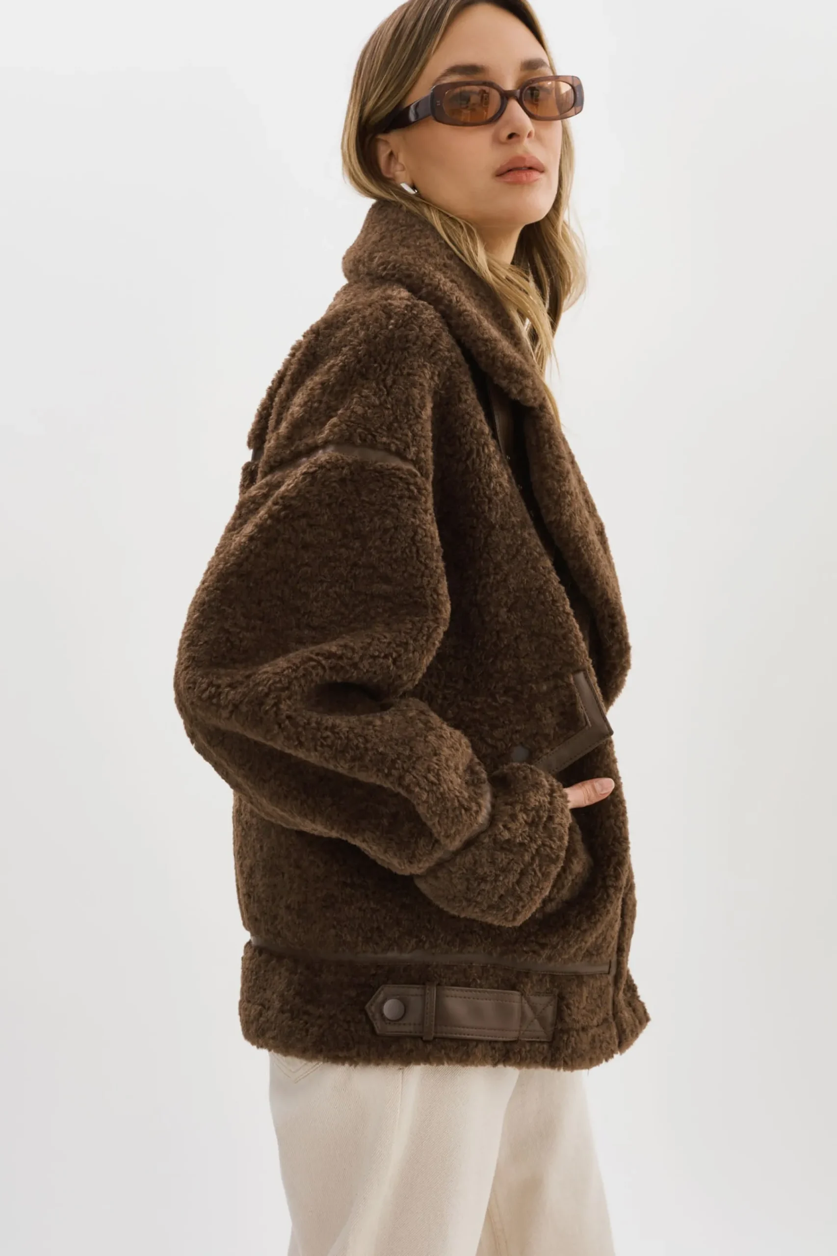 Femme LAMARQUE BADU | Veste Oversize En Fausse Peau De Mouton