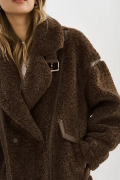 Femme LAMARQUE BADU | Veste Oversize En Fausse Peau De Mouton