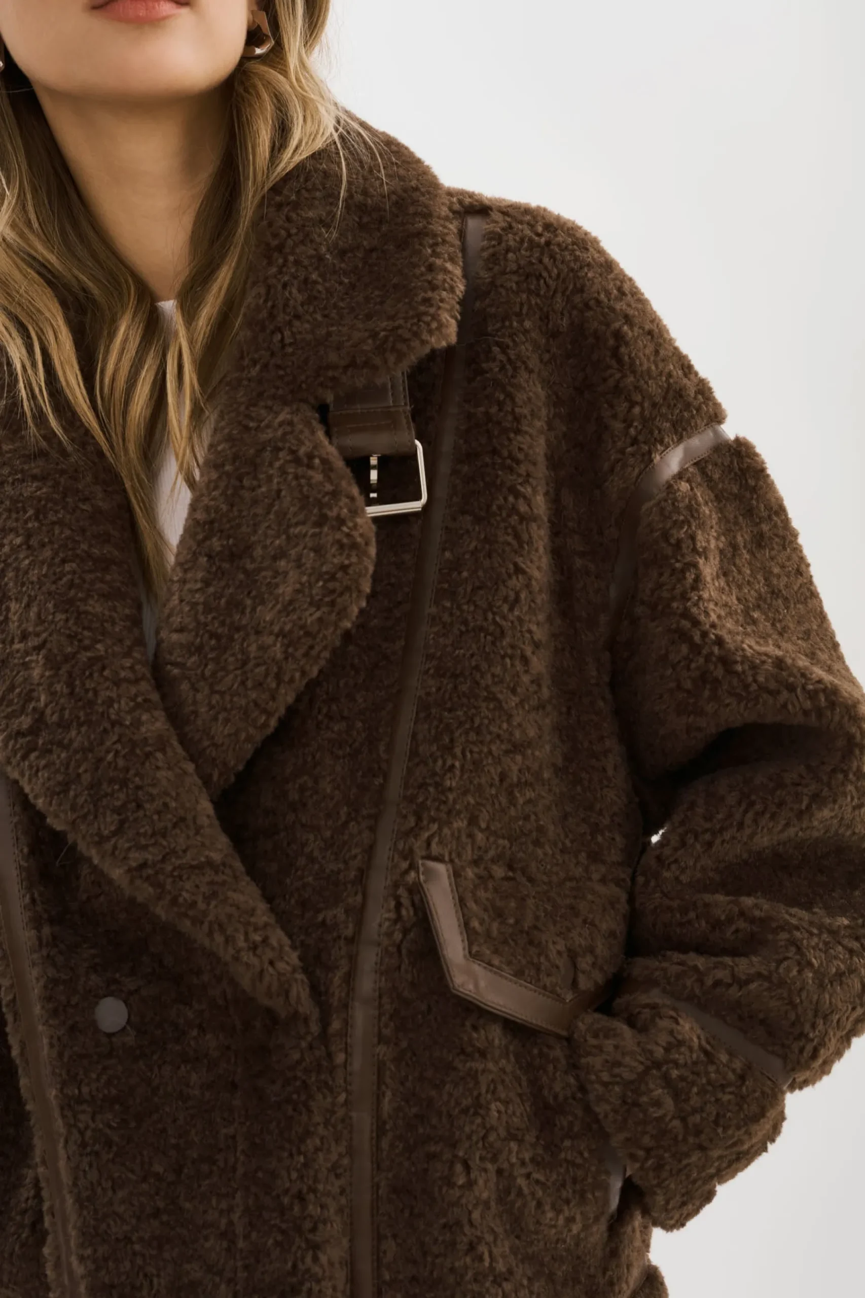Femme LAMARQUE BADU | Veste Oversize En Fausse Peau De Mouton
