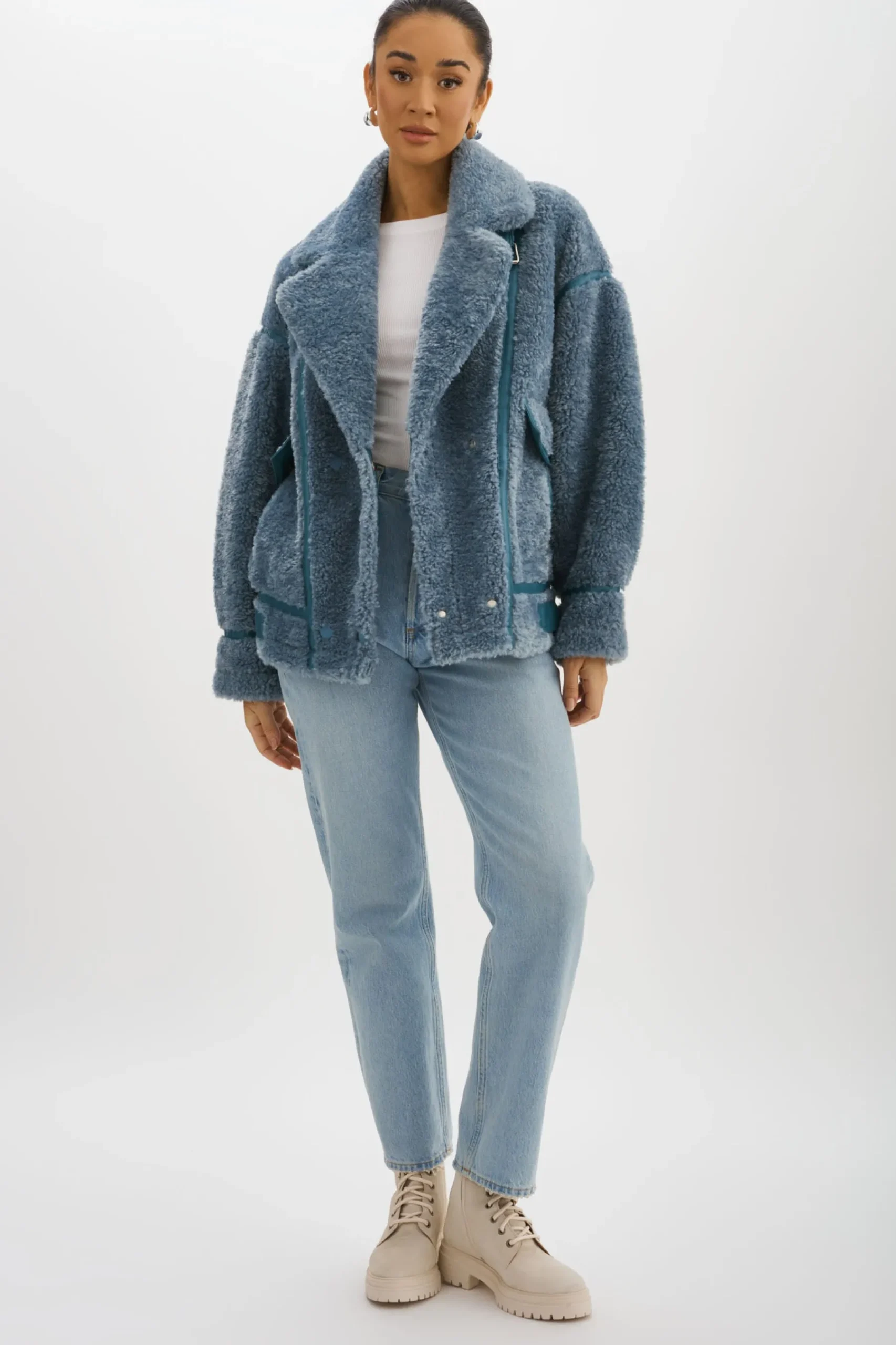 Femme LAMARQUE BADU | Veste Oversize En Fausse Peau De Mouton