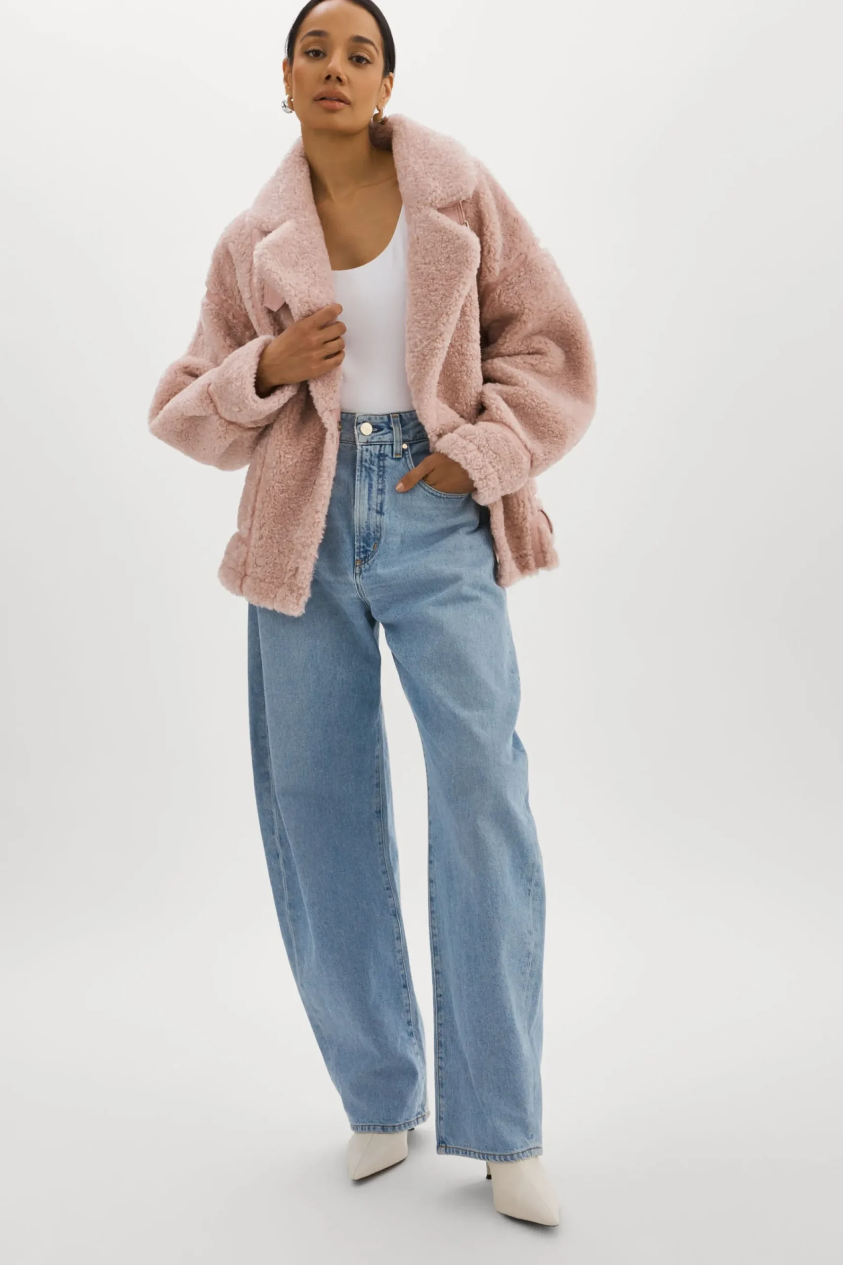 Femme LAMARQUE BADU | Veste Oversize En Fausse Peau De Mouton