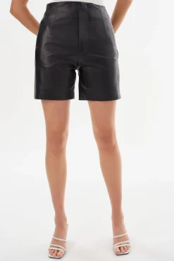 Femme LAMARQUE BERNICE Short En Cuir Taille Haute