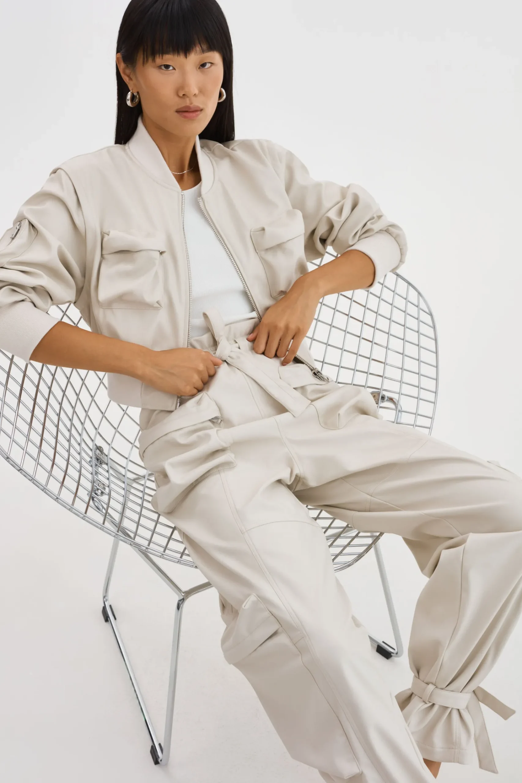 Femme LAMARQUE BRAXTON | Pantalon Cargo En Simili Cuir