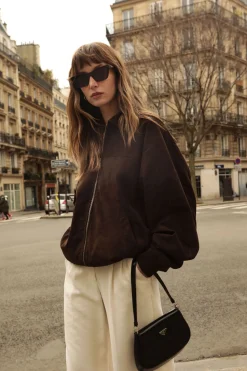 Femme LAMARQUE CADEN | Blouson Bombardier Oversize En Daim
