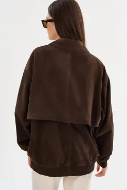 Femme LAMARQUE CADEN | Blouson Bombardier Oversize En Daim