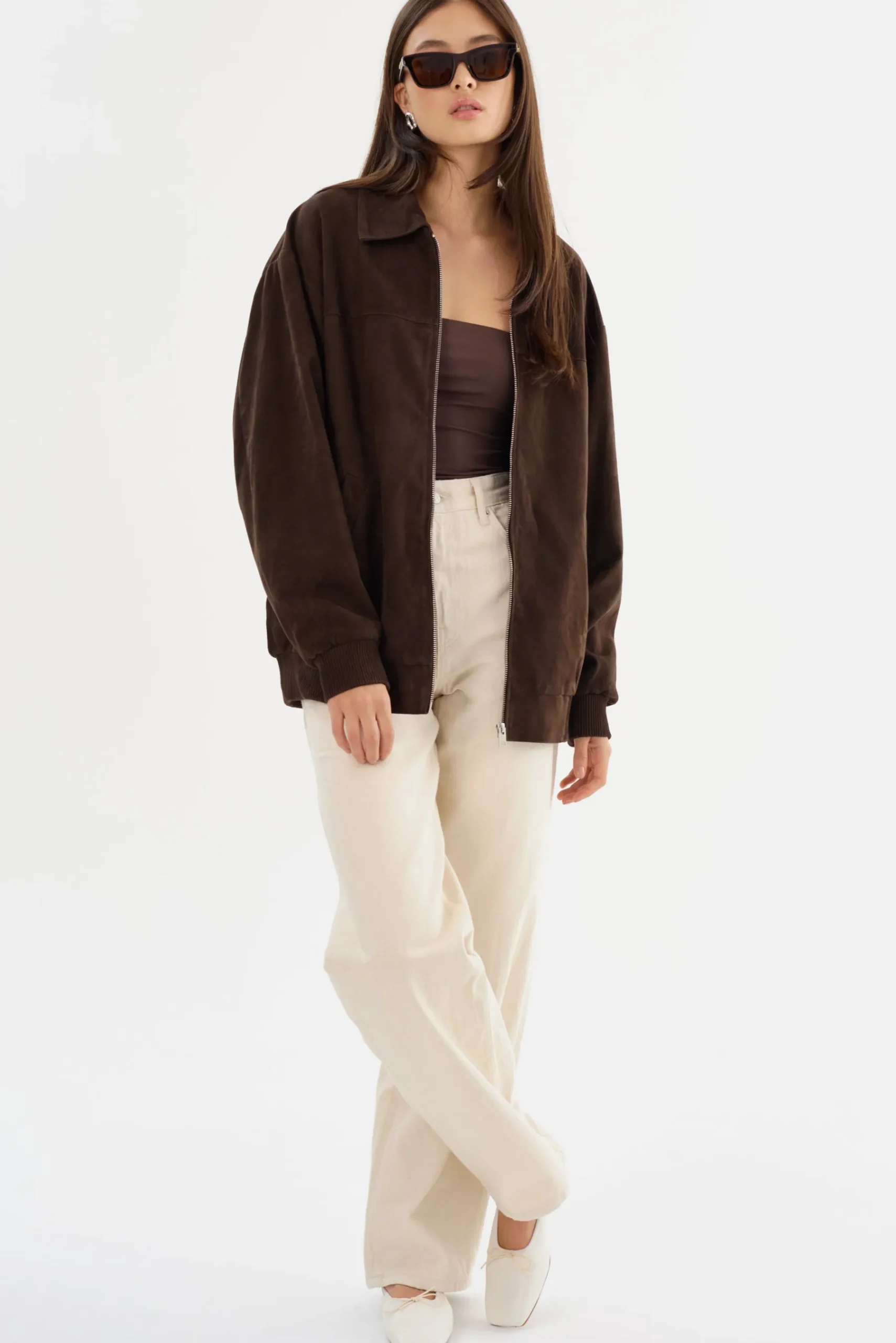 Femme LAMARQUE CADEN | Blouson Bombardier Oversize En Daim