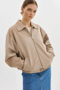 Femme LAMARQUE CADEN | Blouson Bombardier Oversize En Daim