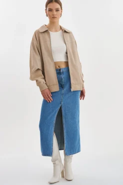 Femme LAMARQUE CADEN | Blouson Bombardier Oversize En Daim