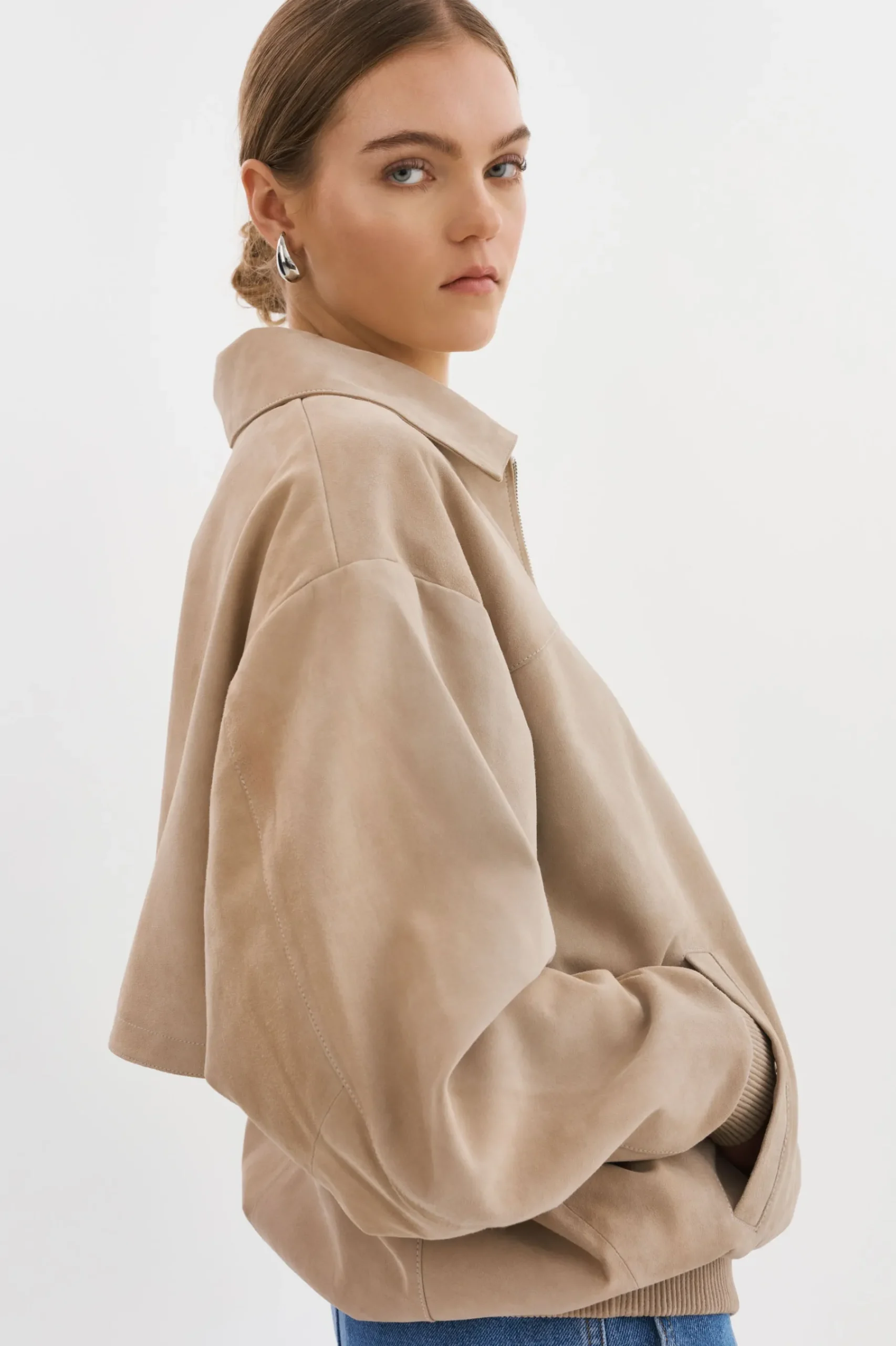 Femme LAMARQUE CADEN | Blouson Bombardier Oversize En Daim