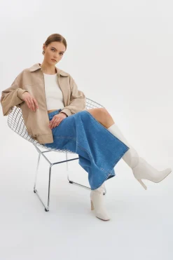 Femme LAMARQUE CADEN | Blouson Bombardier Oversize En Daim