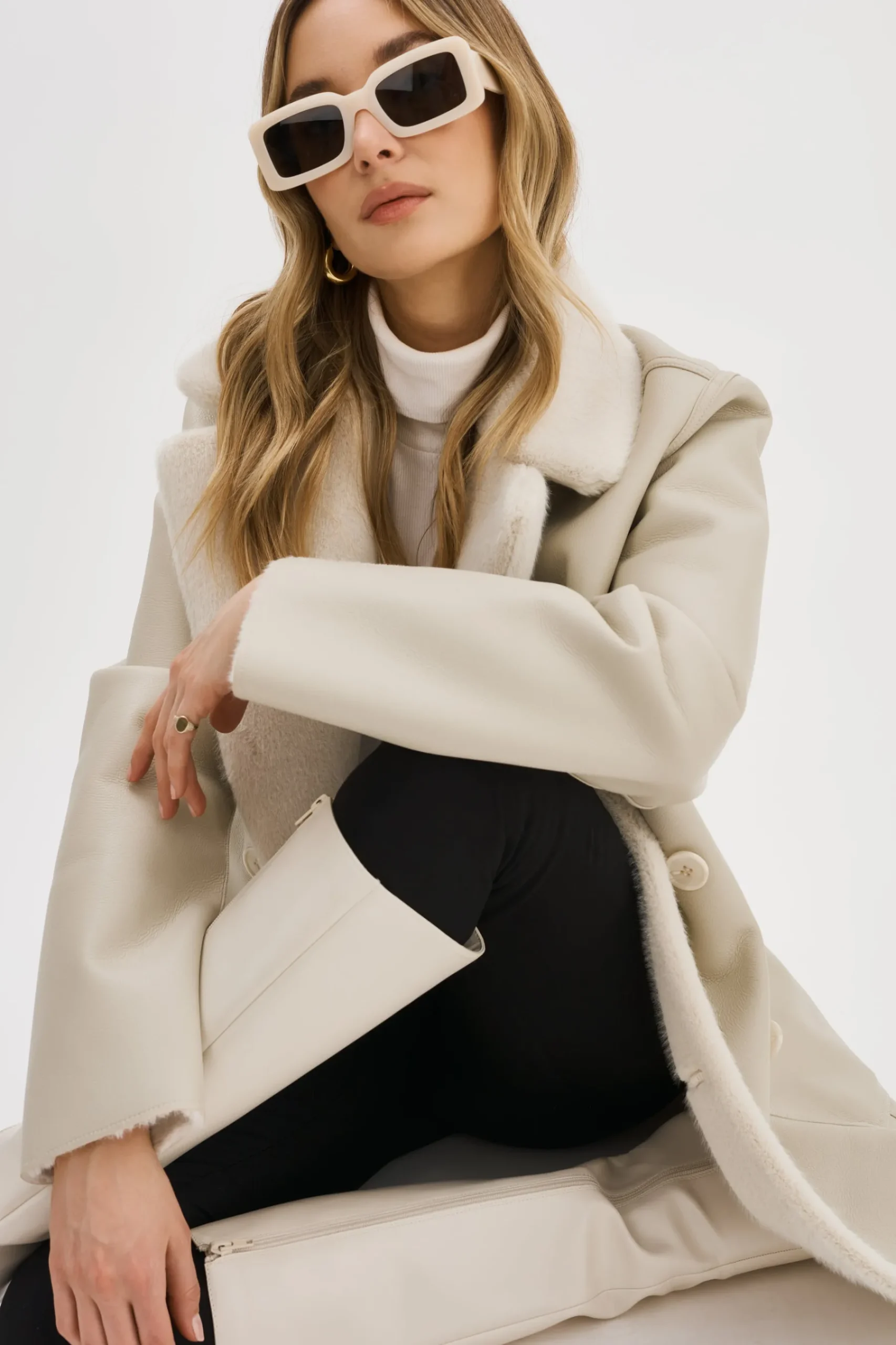 Femme LAMARQUE CAMILLE | Manteau Réversible En Fausse Peau De Mouton