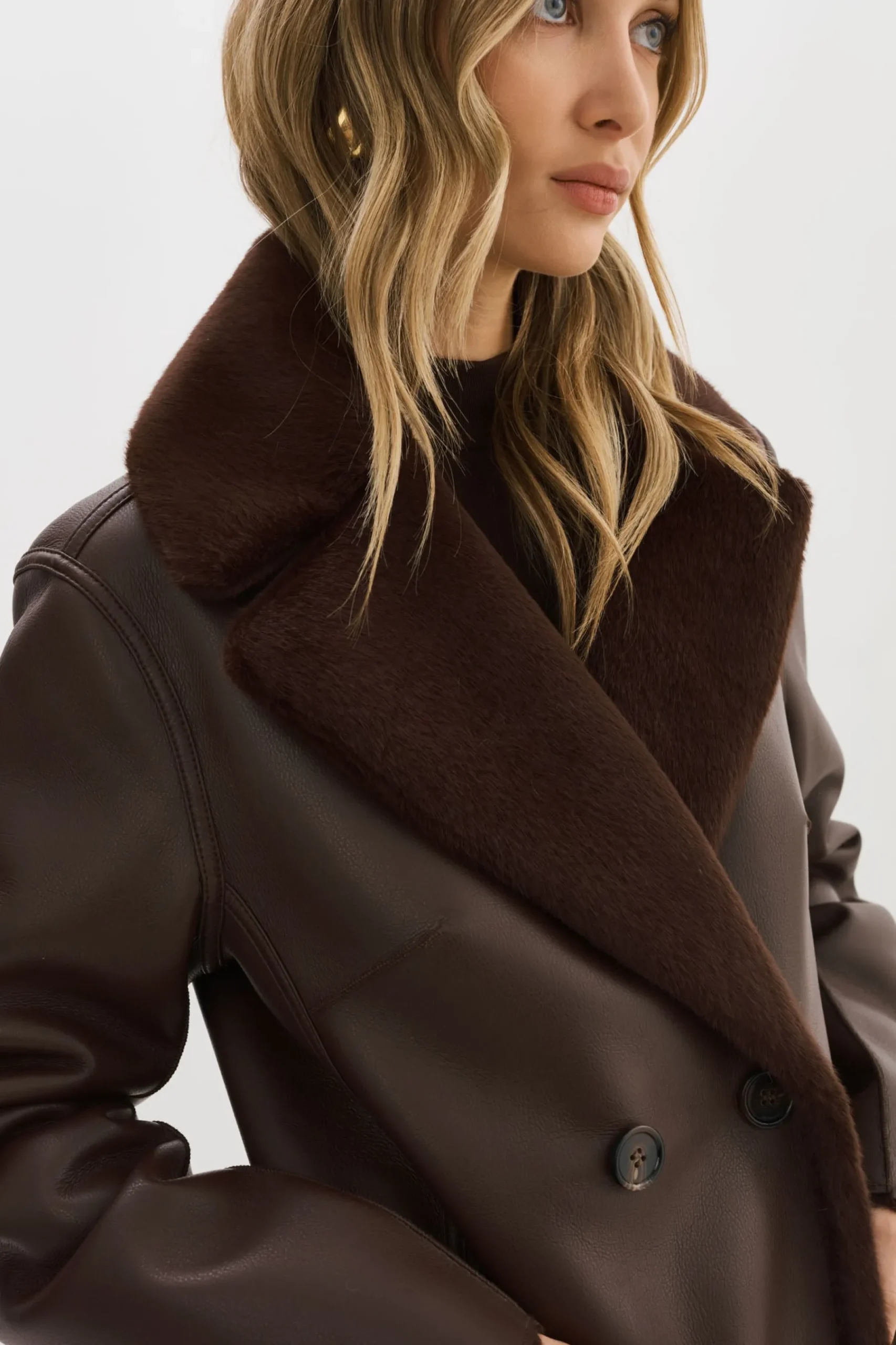 Femme LAMARQUE CAMILLE | Manteau Réversible En Fausse Peau De Mouton