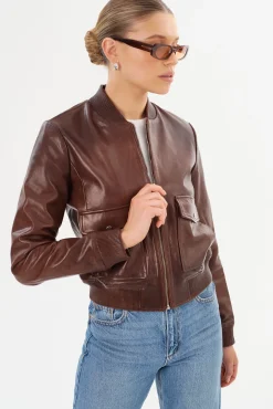 Femme LAMARQUE CANDACE | Leather Bomber Jacket