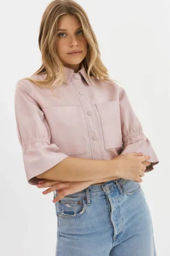 Femme LAMARQUE CAROLINA | Veste En Cuir à Manches à Volants