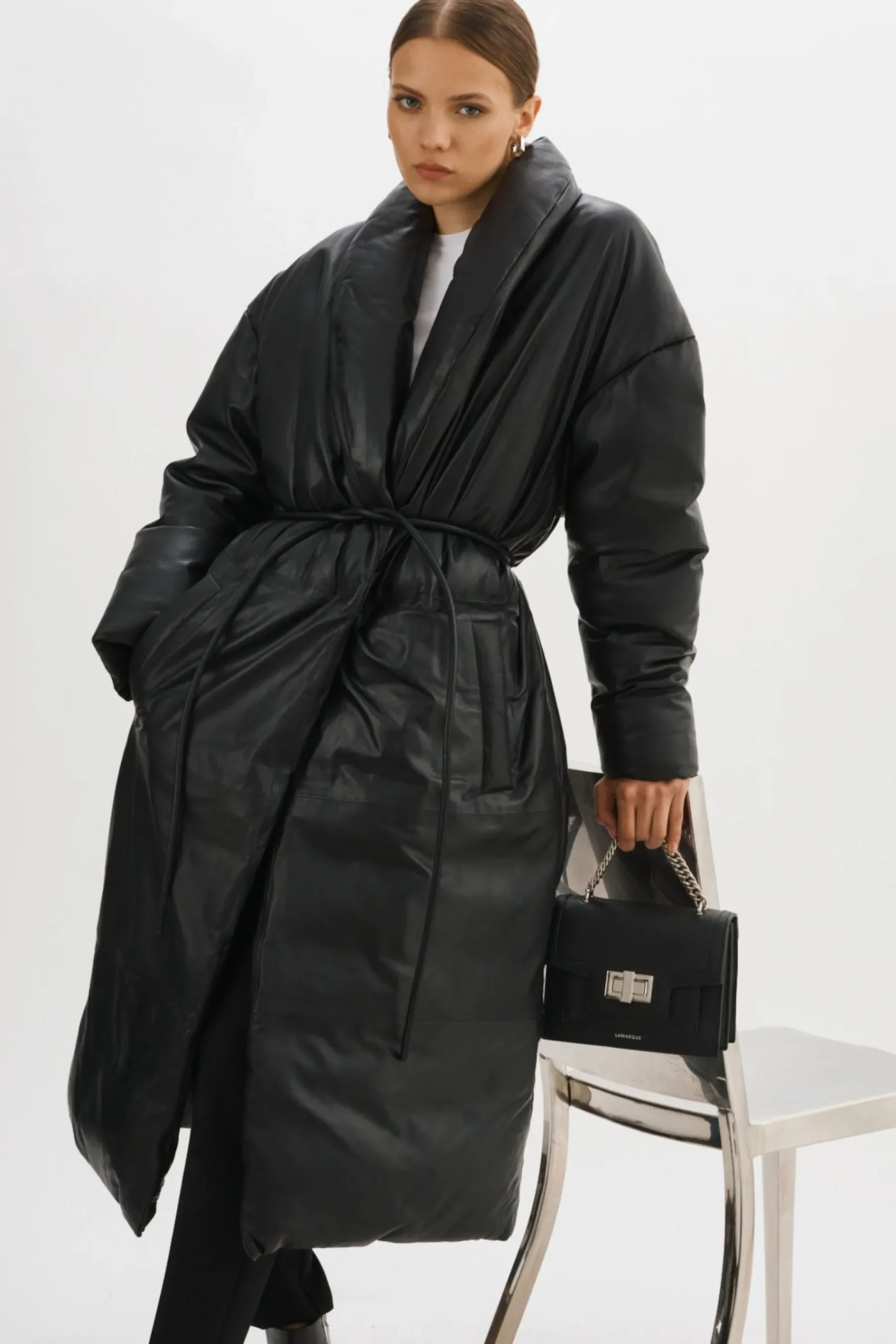 Femme LAMARQUE CATALINA Manteau-couverture Surdimensionné En Cuir