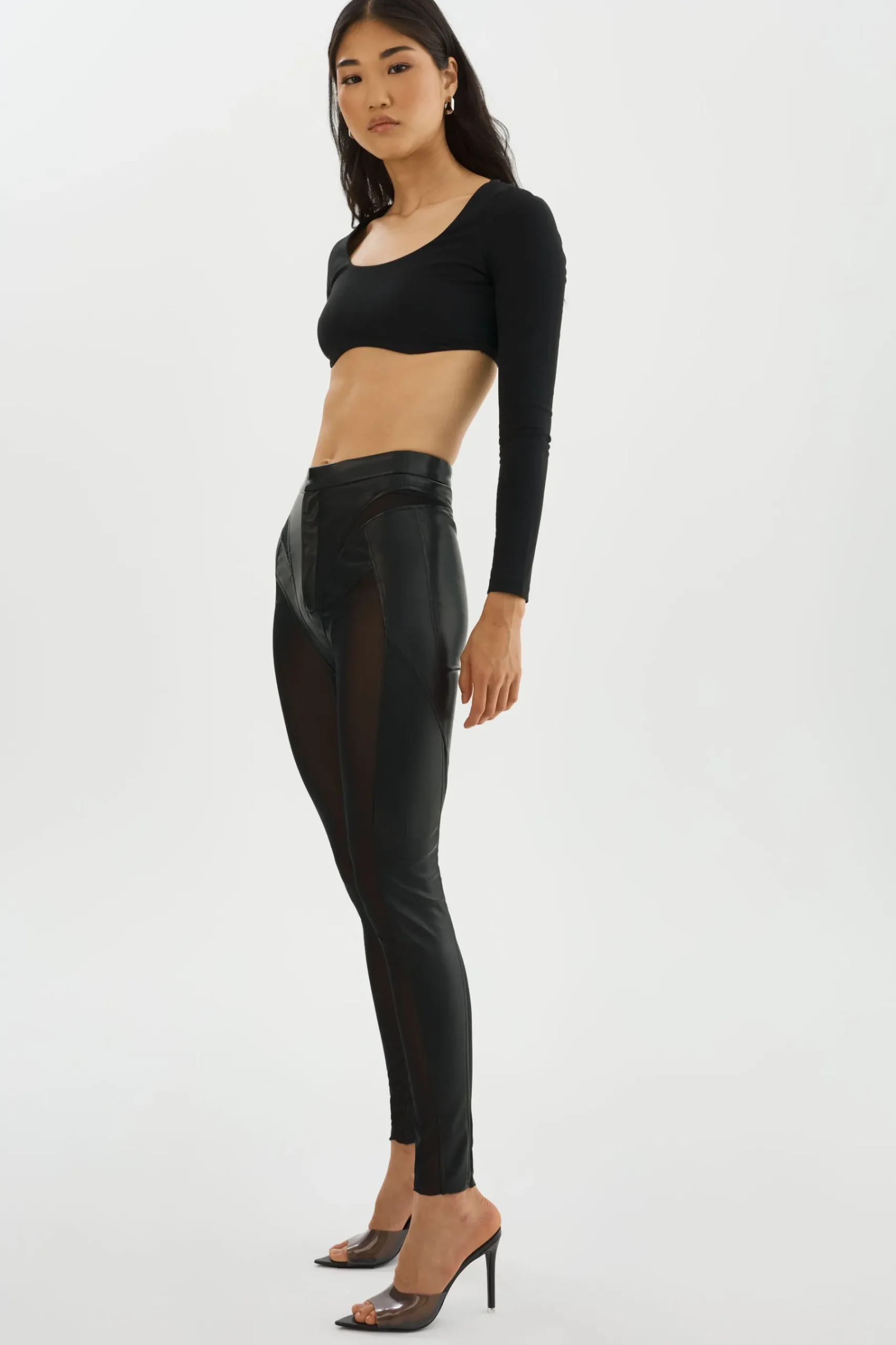 Femme LAMARQUE CELICIA | Leggings En Faux Cuir Et Maille