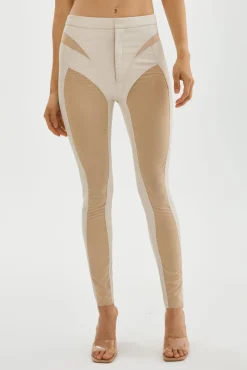 Femme LAMARQUE CELICIA | Leggings En Faux Cuir Et Maille