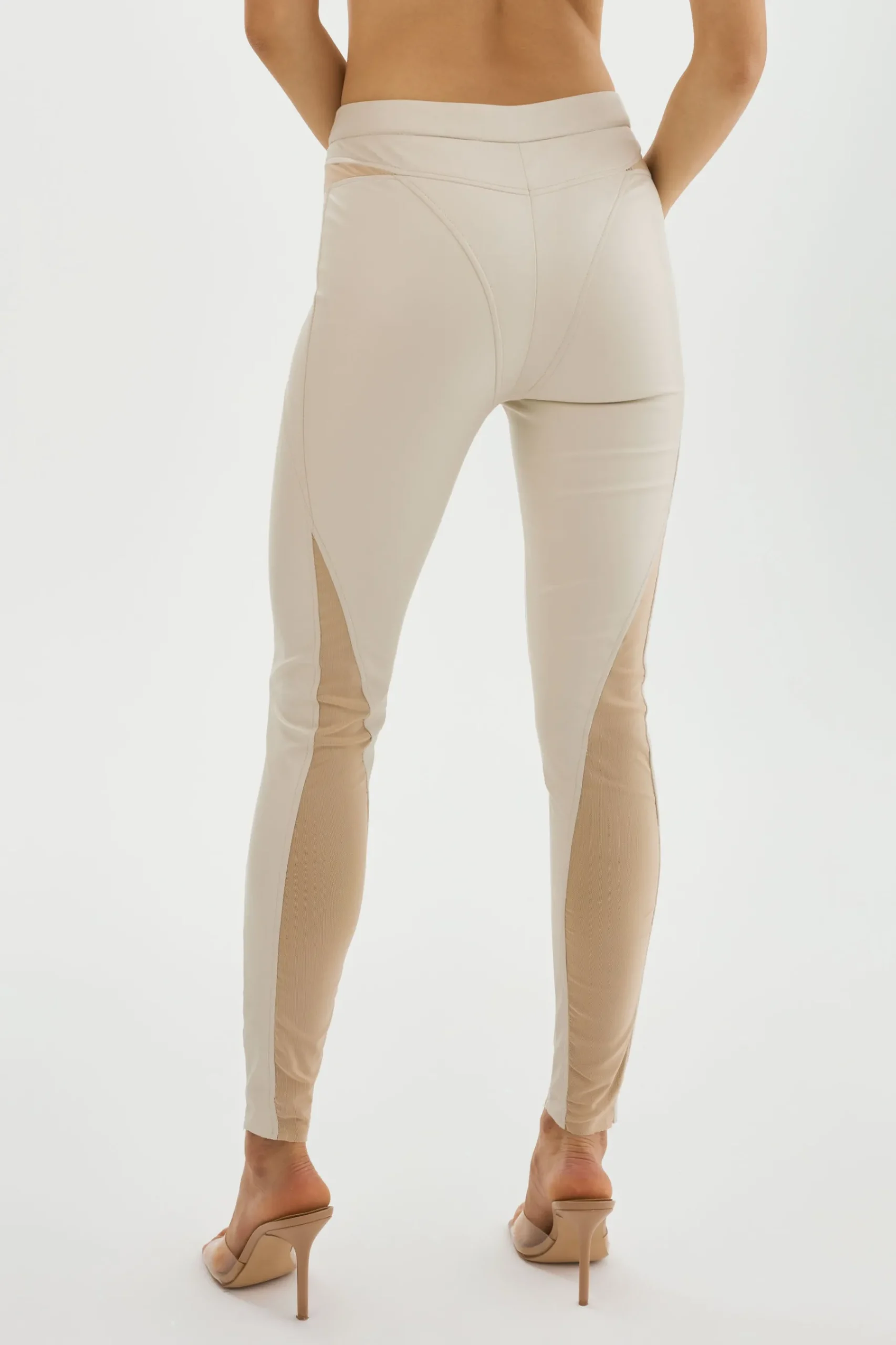 Femme LAMARQUE CELICIA | Leggings En Faux Cuir Et Maille