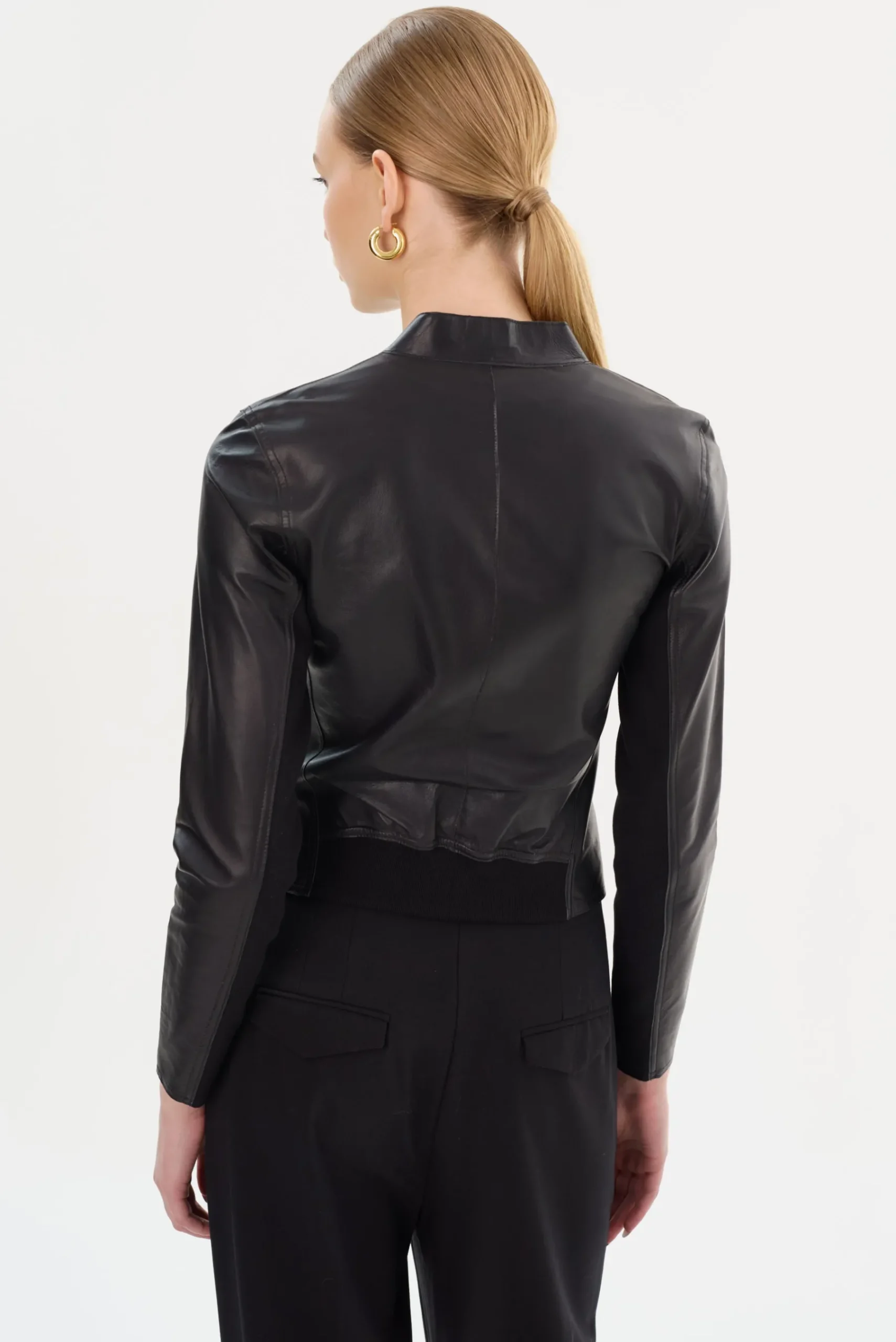 Femme LAMARQUE CHAPIN Blouson En Cuir Noir Et Or Réversible