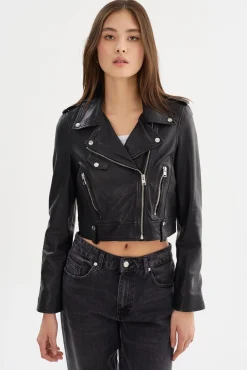 Femme LAMARQUE CIARA | Veste Motard Courte En Cuir