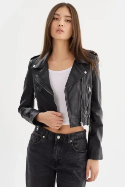 Femme LAMARQUE CIARA | Veste Motard Courte En Cuir