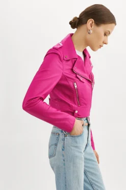 Femme LAMARQUE CIARA | Veste Motard Courte En Cuir
