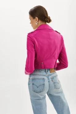 Femme LAMARQUE CIARA | Veste Motard Courte En Cuir
