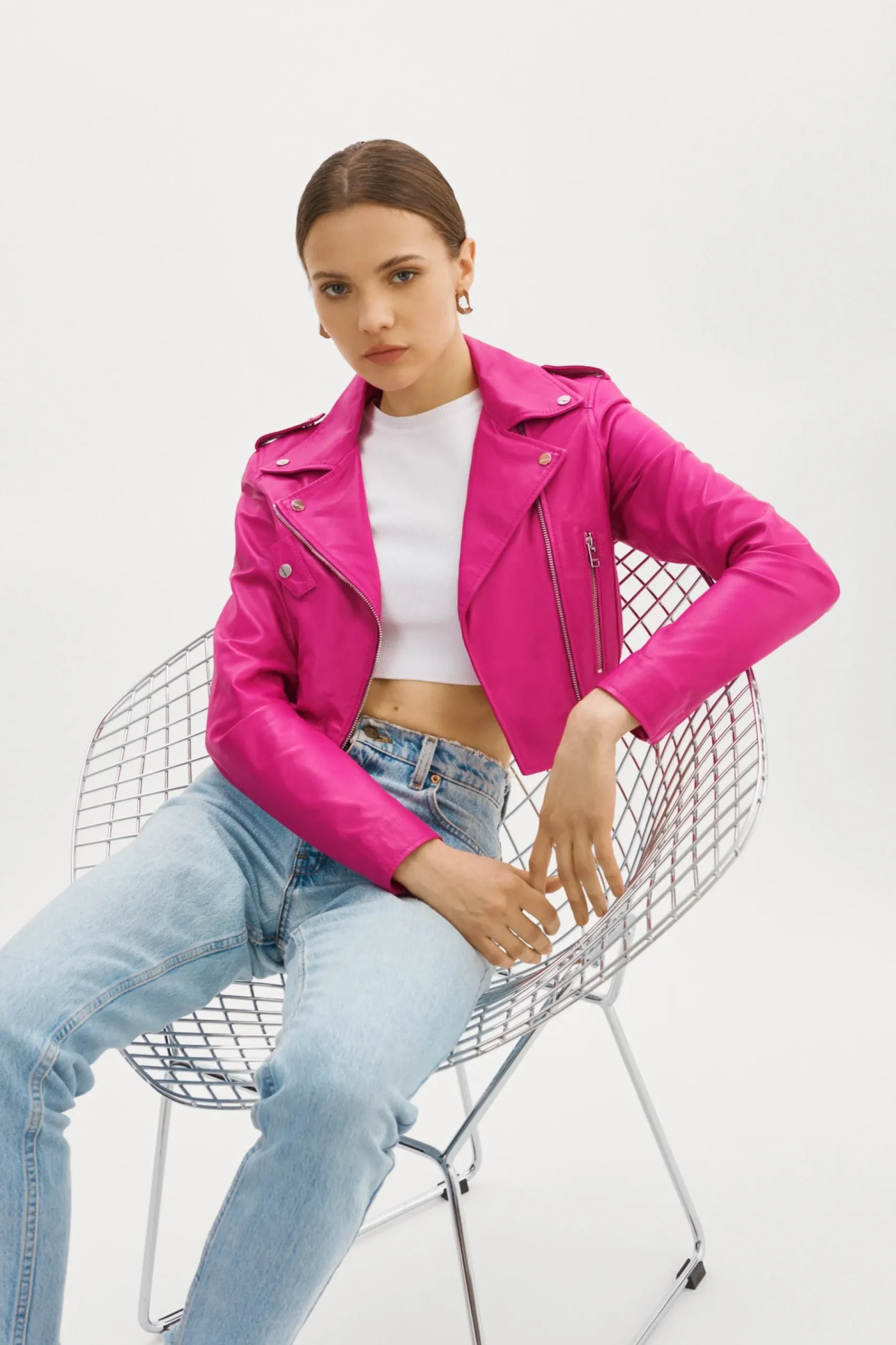 Femme LAMARQUE CIARA | Veste Motard Courte En Cuir