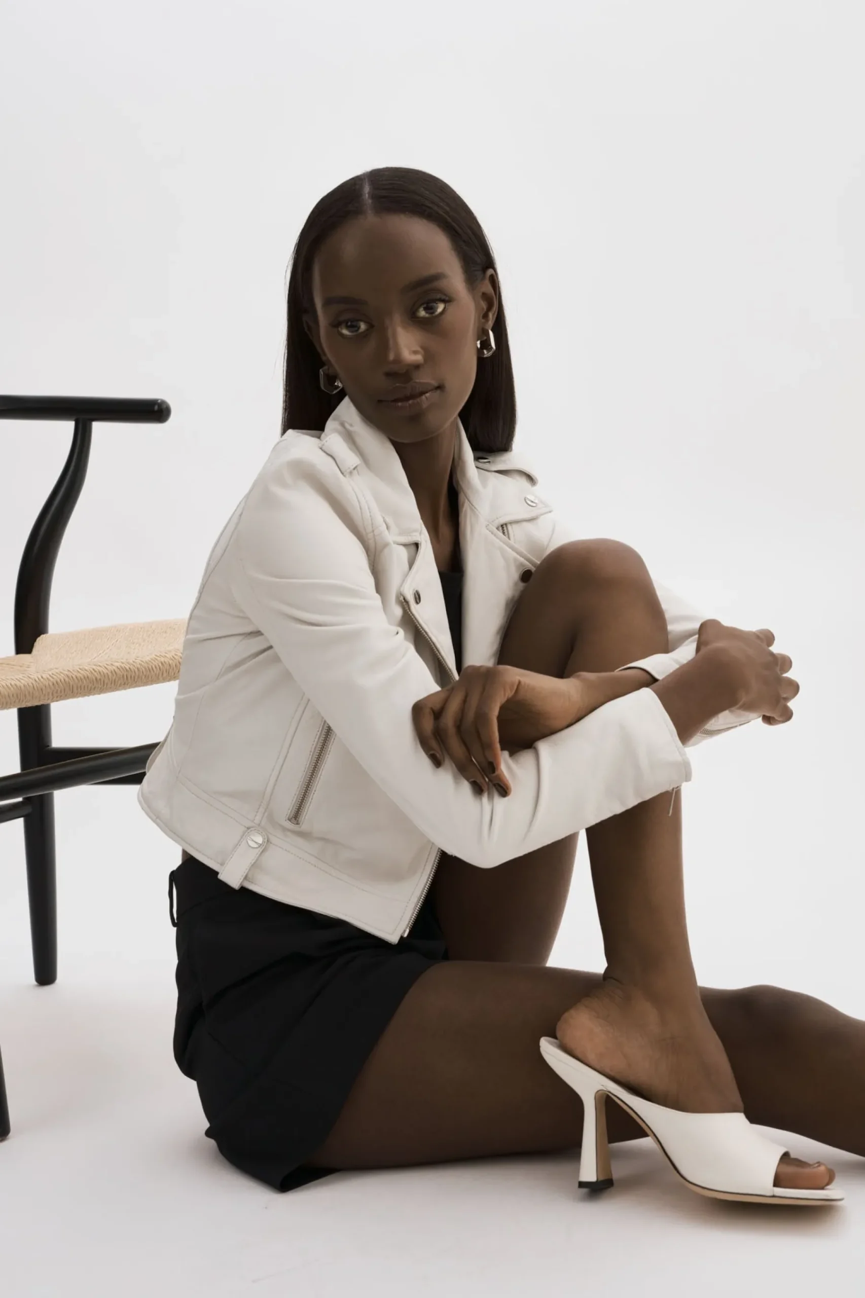 Femme LAMARQUE CIARA | Veste Motard Courte En Cuir