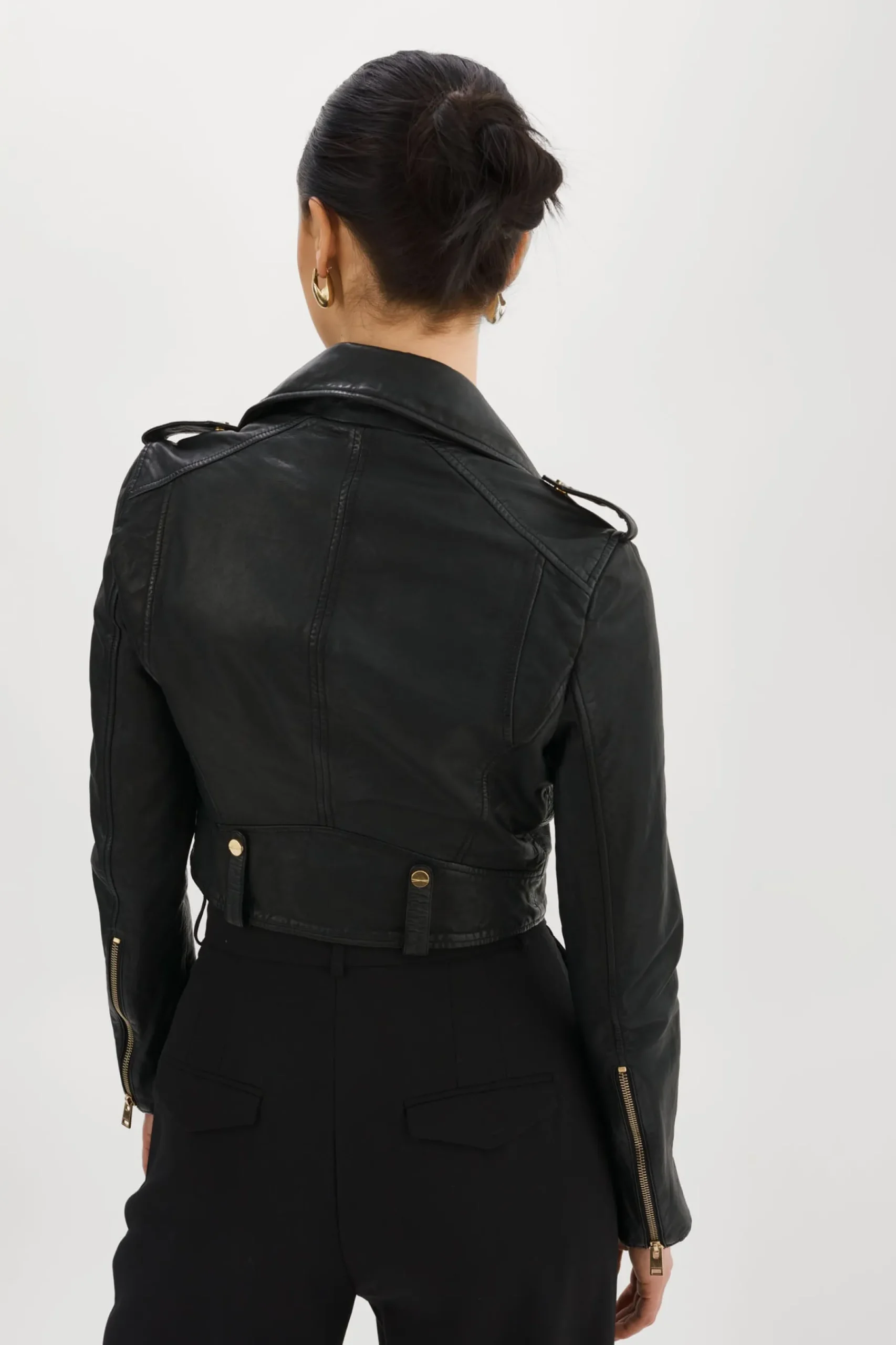 Femme LAMARQUE CIARA OR | Veste Motard Courte En Cuir