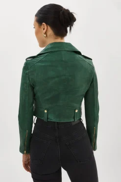 Femme LAMARQUE CIARA OR | Veste Motard Courte En Cuir